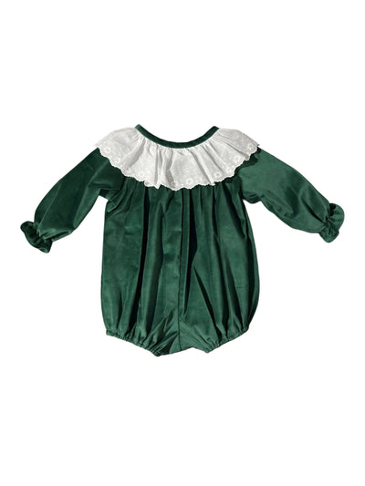 Christy Bubble w/Lace - Hunter Green Velveteen