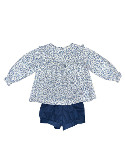 Sydney Banded Bloomer Set - Navy Floral Vine