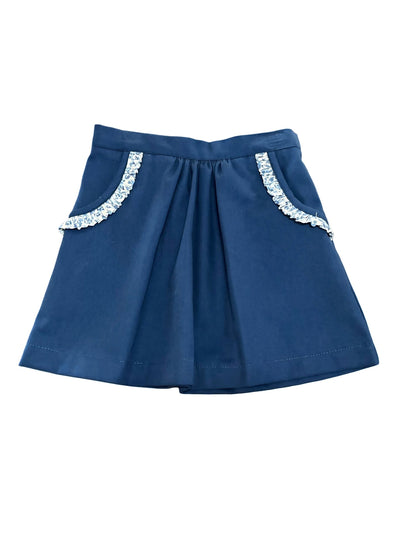 Ashley Skirt - Navy Floral Vine
