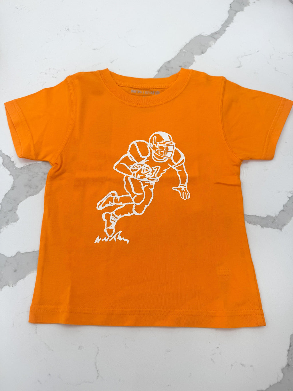 Bright Orange Football Player T-Shirt