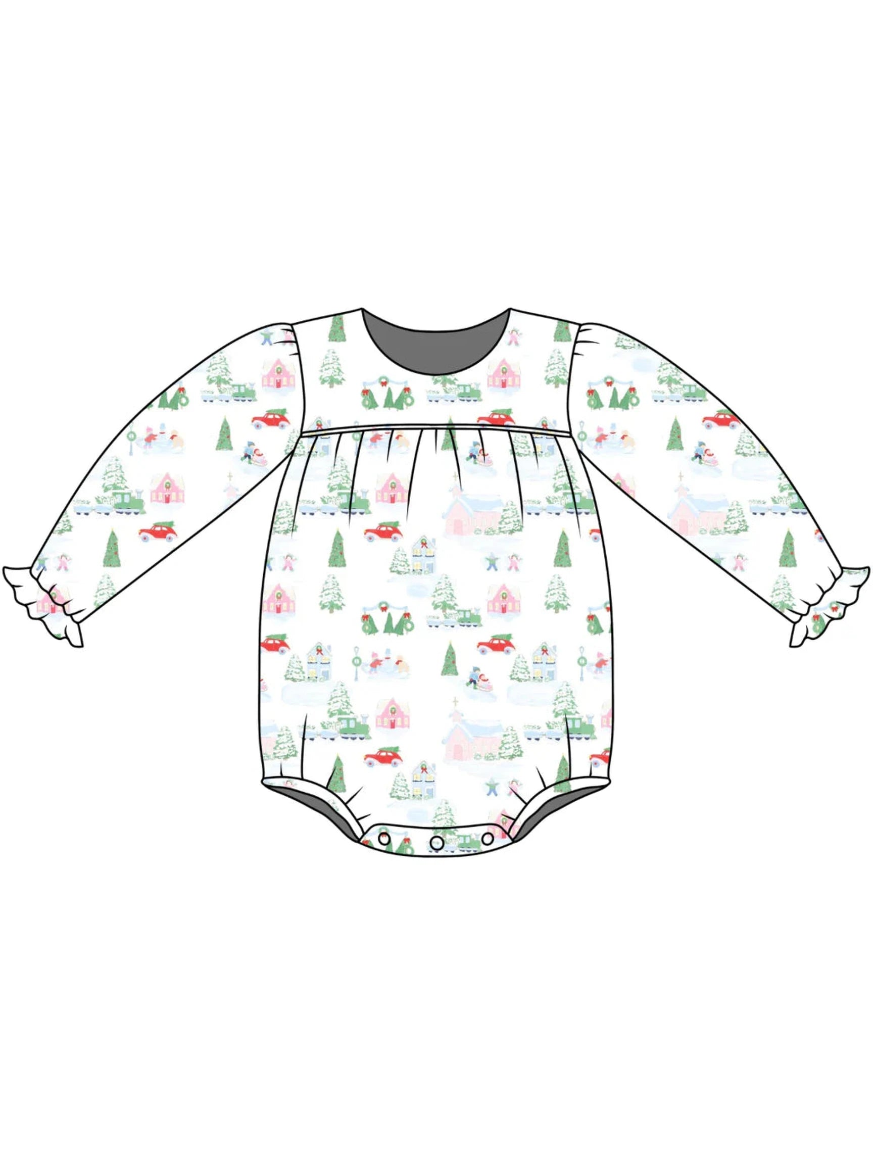 PRE-ORDER Long Sleeve Abigail Bubble - Christmas on Holly Lane