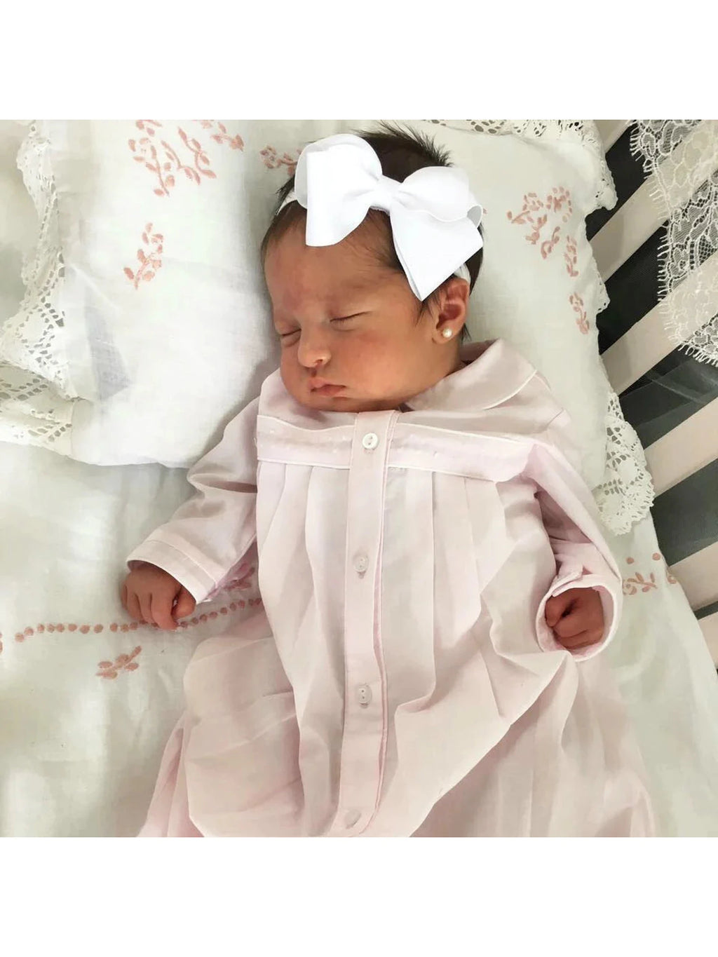 Girls Dot Embroidered "Take Me Home" Gown & Hat