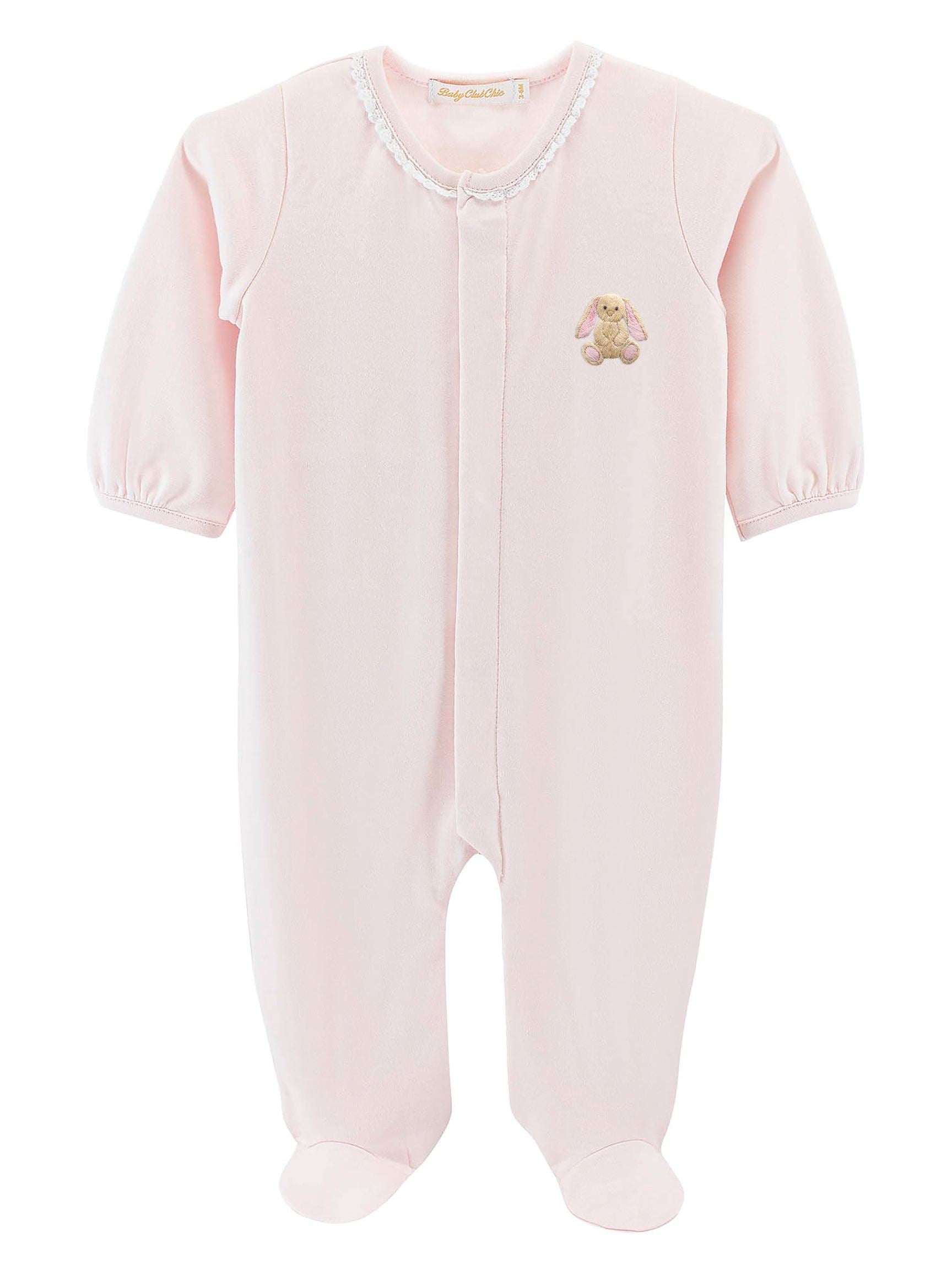 Tiny Baby Toys - Girl Embroidered Pima Footie