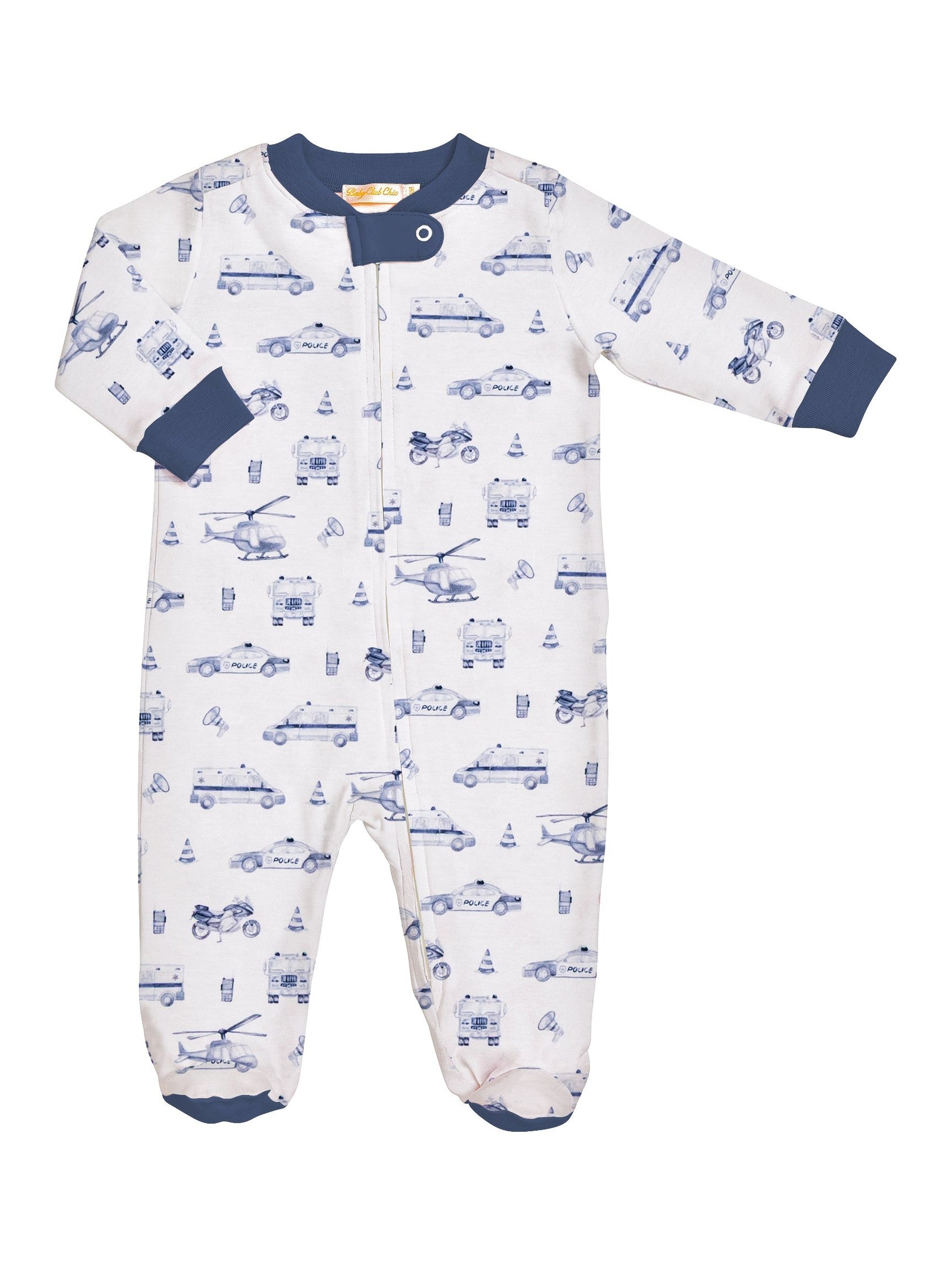 Rescue Riders Printed Pima Zipped Footie