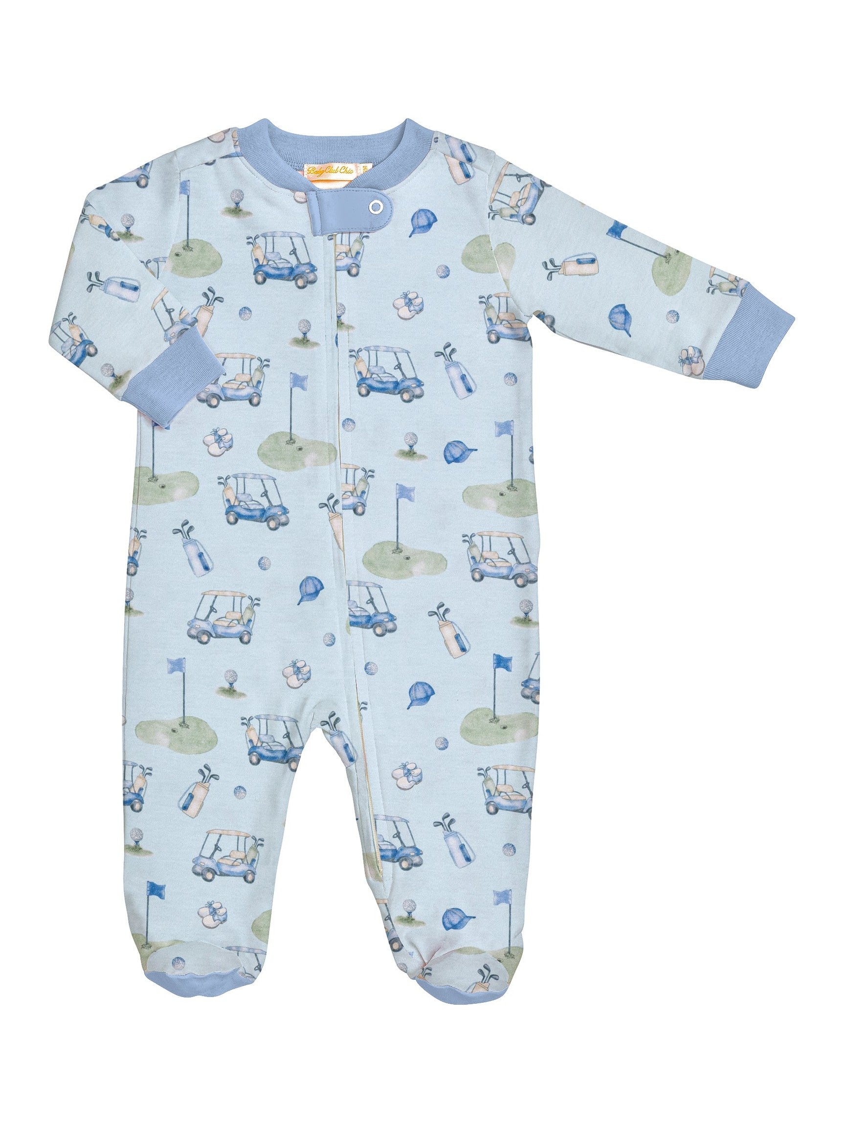Tee Champs Printed Pima Zipped Footie