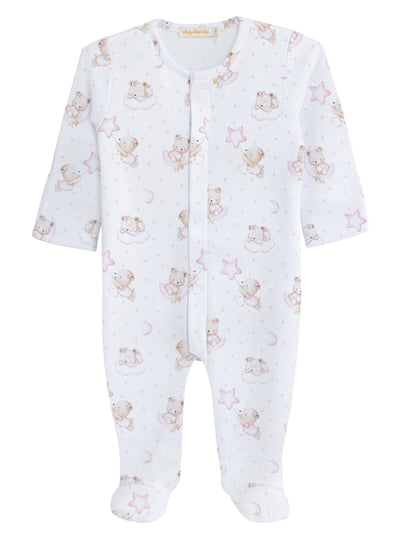 PRE-ORDER Printed Footie - Sleep Tight Pink Bear