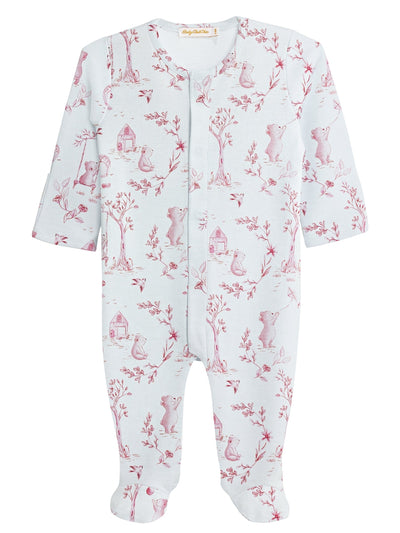 PRE-ORDER Printed Footie - Pink Toile de Juoy