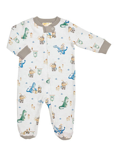 PRE-ORDER Printed Zipped Footie - Dragon & Knight