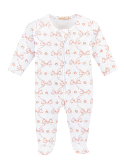 Bows & Roses Zipped Footie