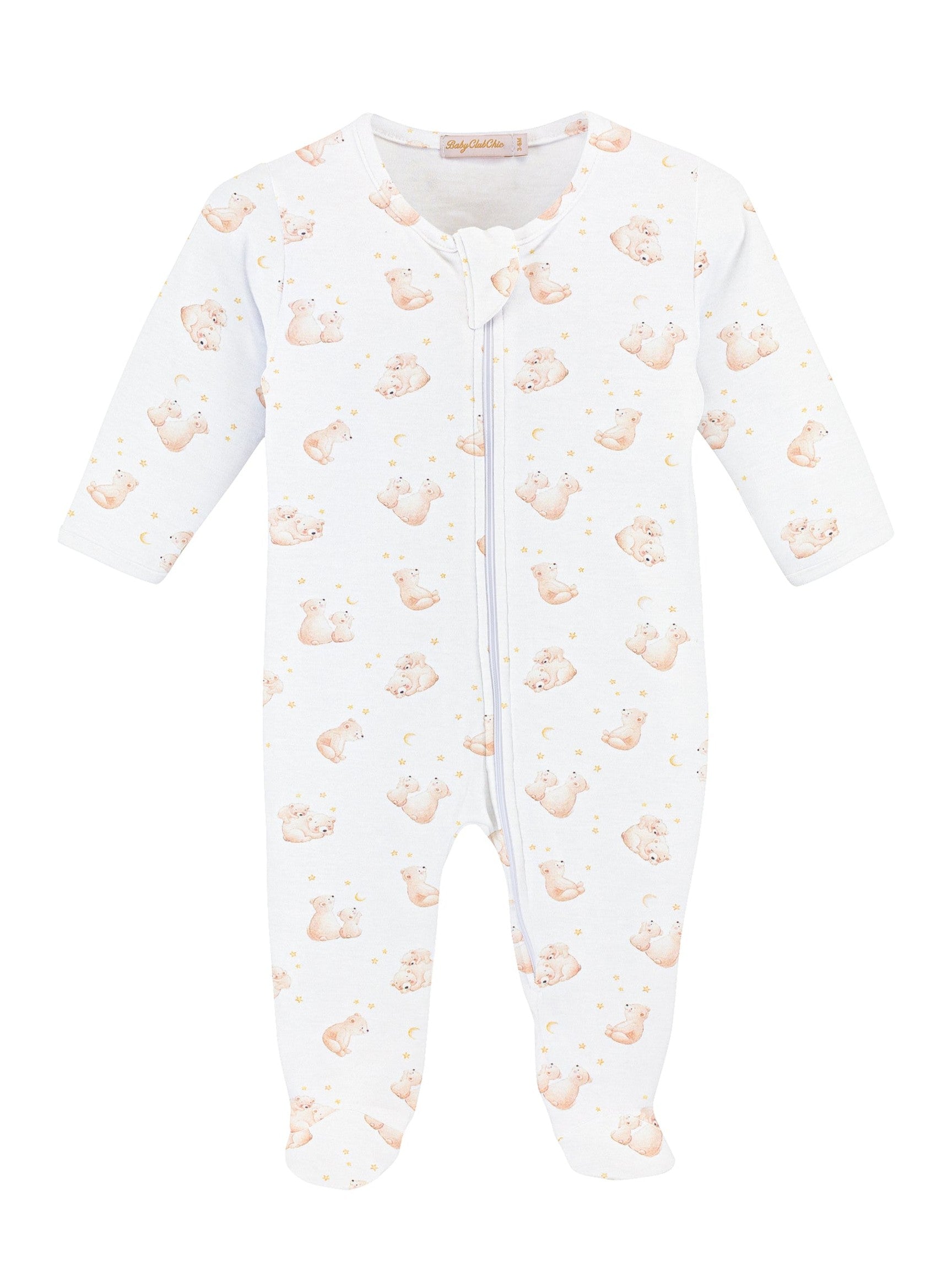 Teddy’s Dreamland Zipped Footie - Posh Tots Children's Boutique