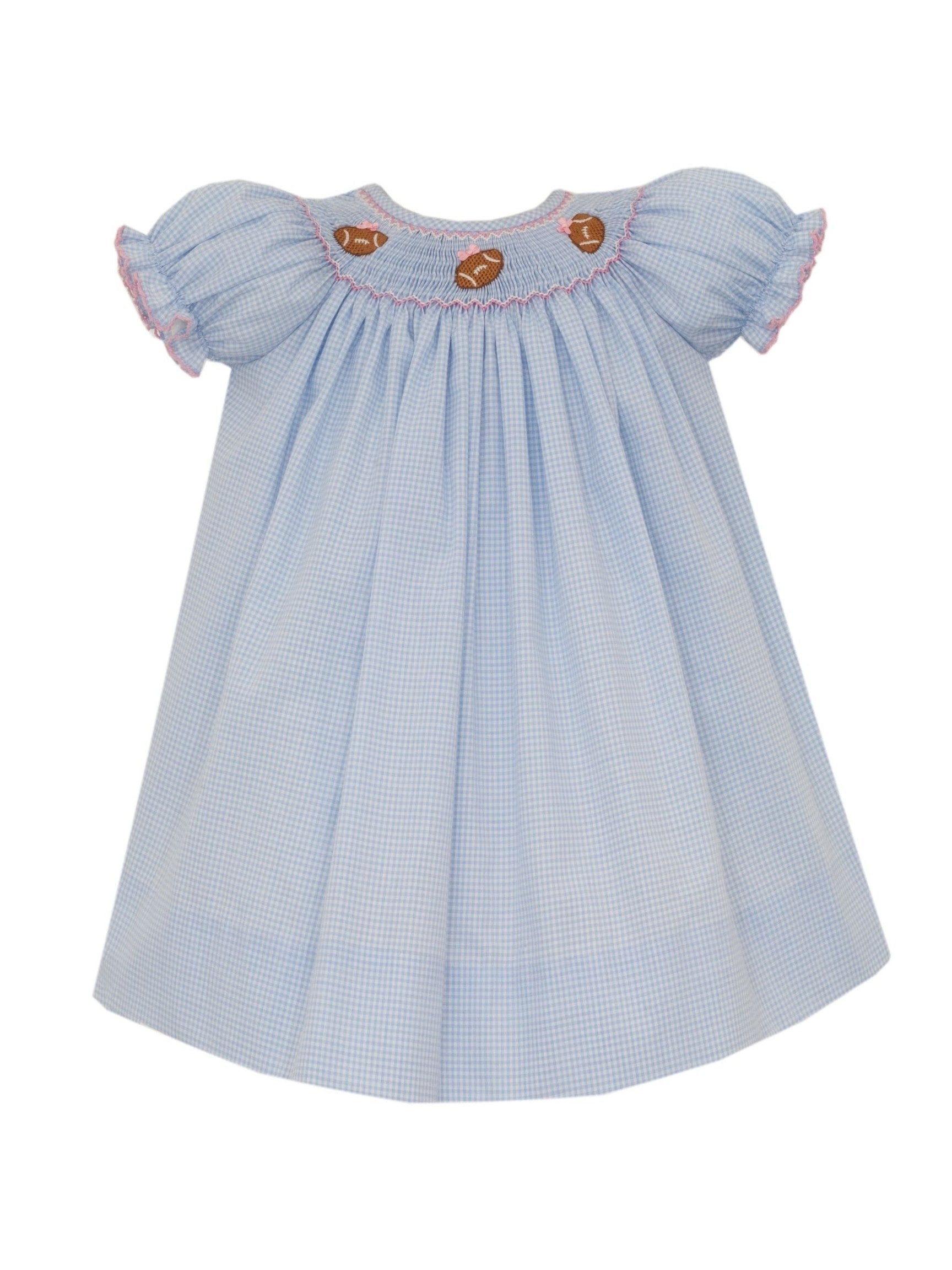 Football Girl´S Gingham Bishop S/S