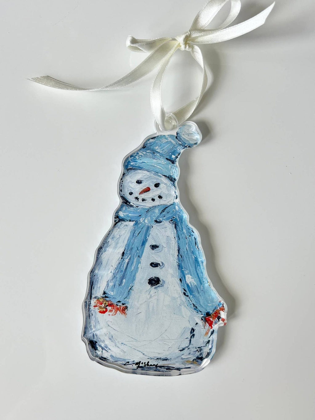 Frosty Snowman Acrylic Christmas Ornament