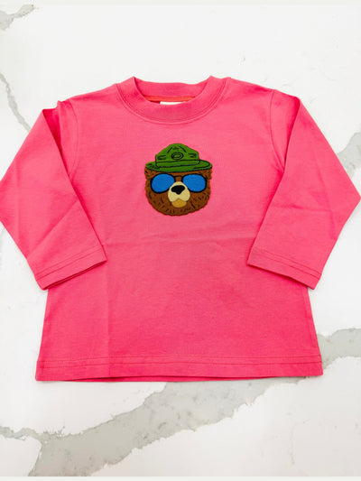 Salmon Smokey Bear Applique L/S Shirt