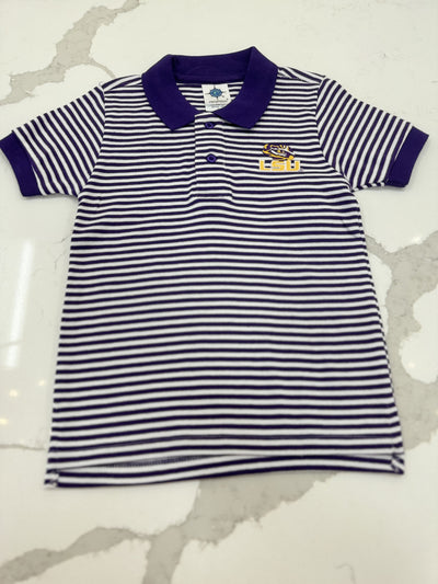 LSU Striped Polo