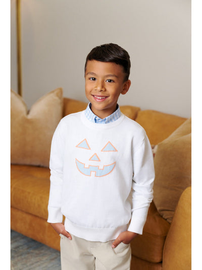 Isaac's Intarsia Sweater - Pumpkin Face