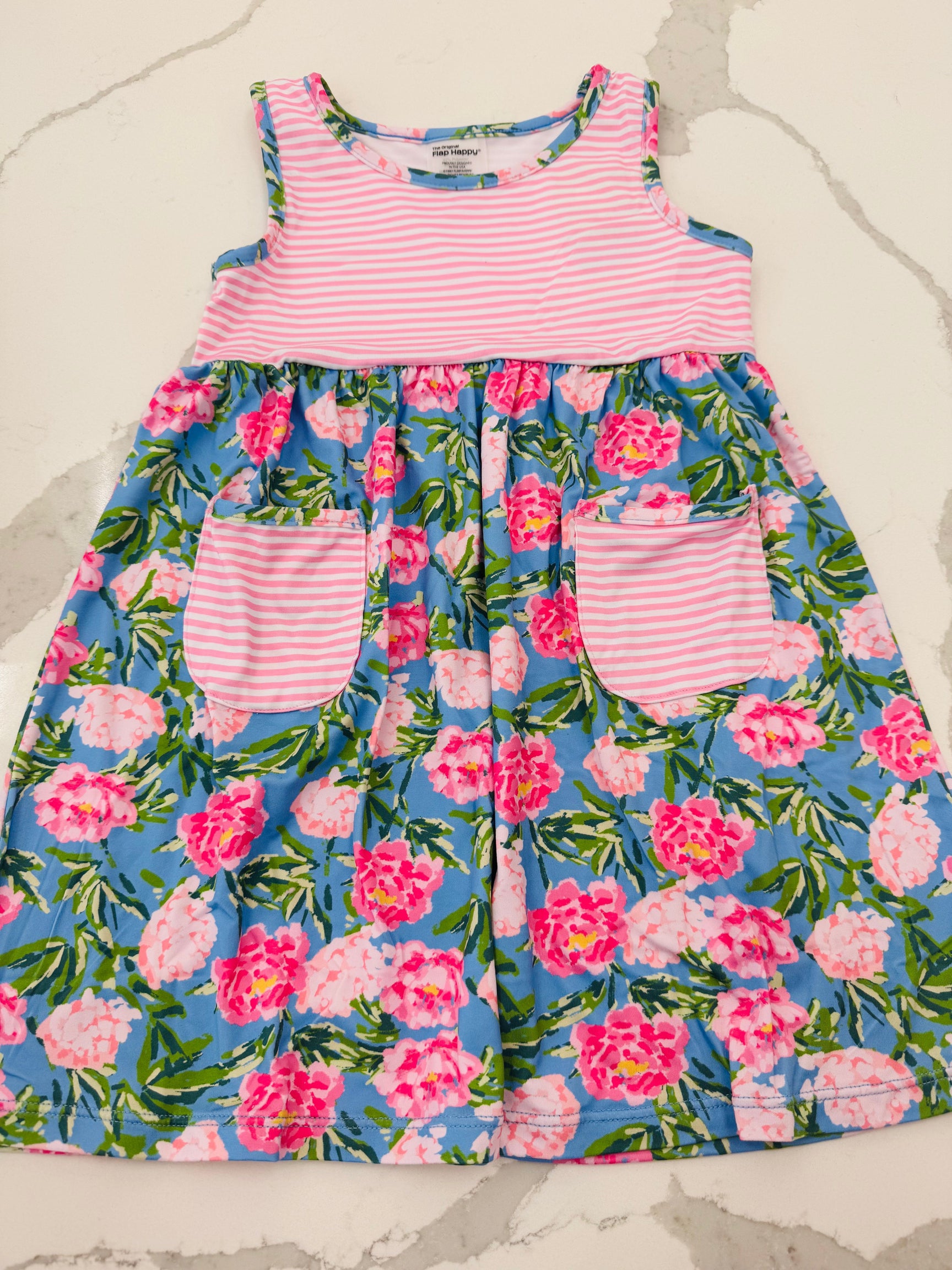 UPF 50+ Dahlia Sleeveless Tee Dress w/ Pockets