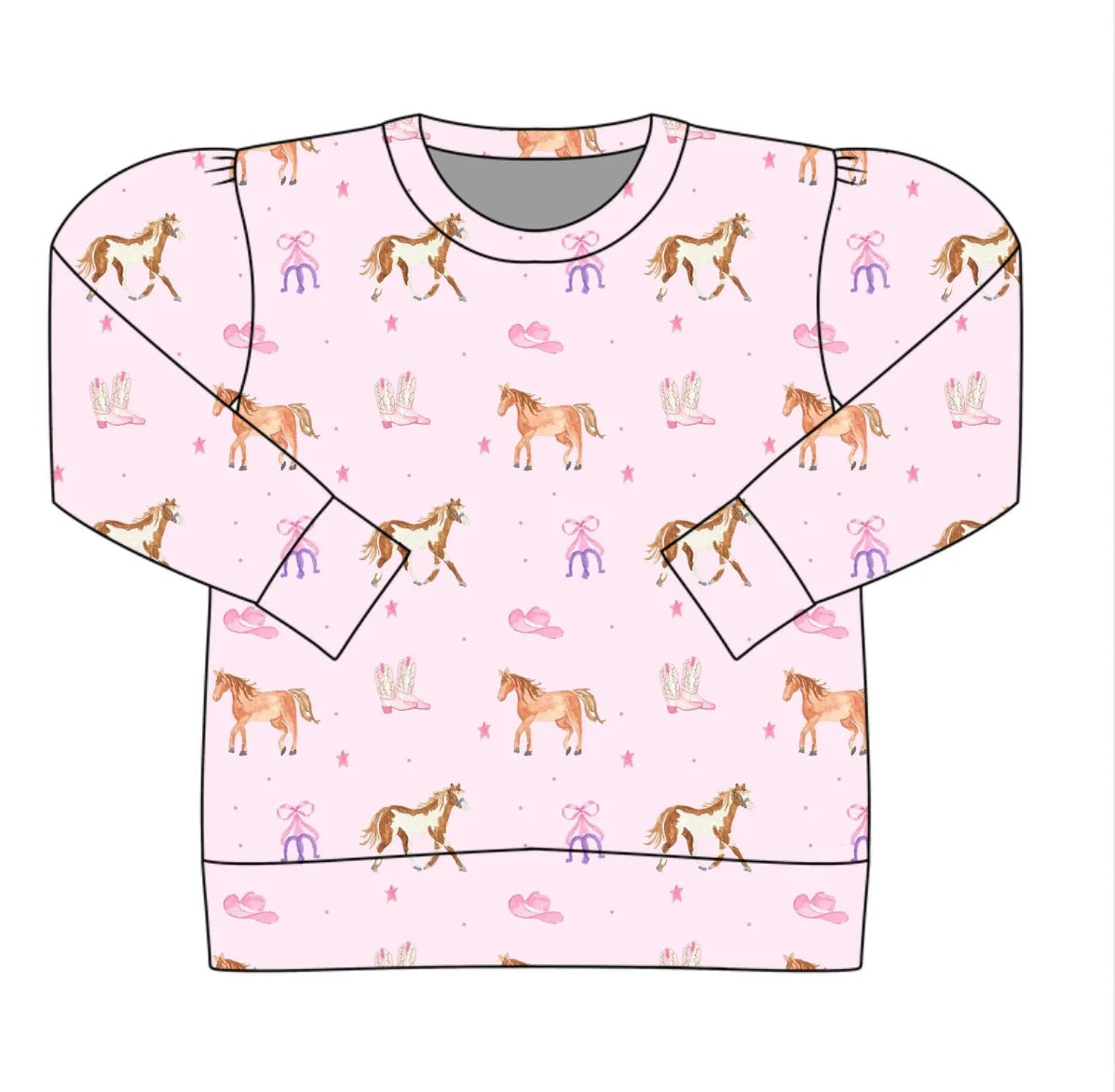 PRE-ORDER Polly Puff Sleeve Crewneck - Sweetwater Stables