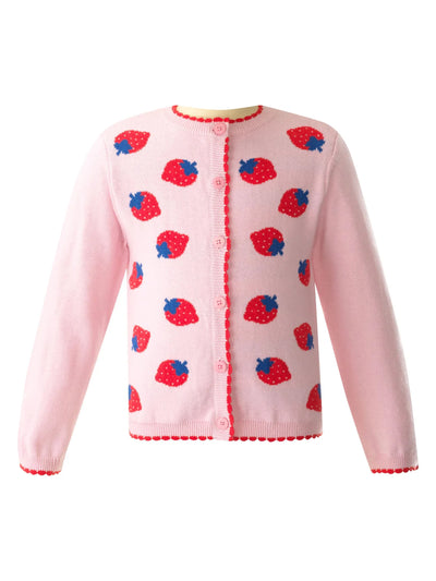 Strawberry Intarsia Cardigan