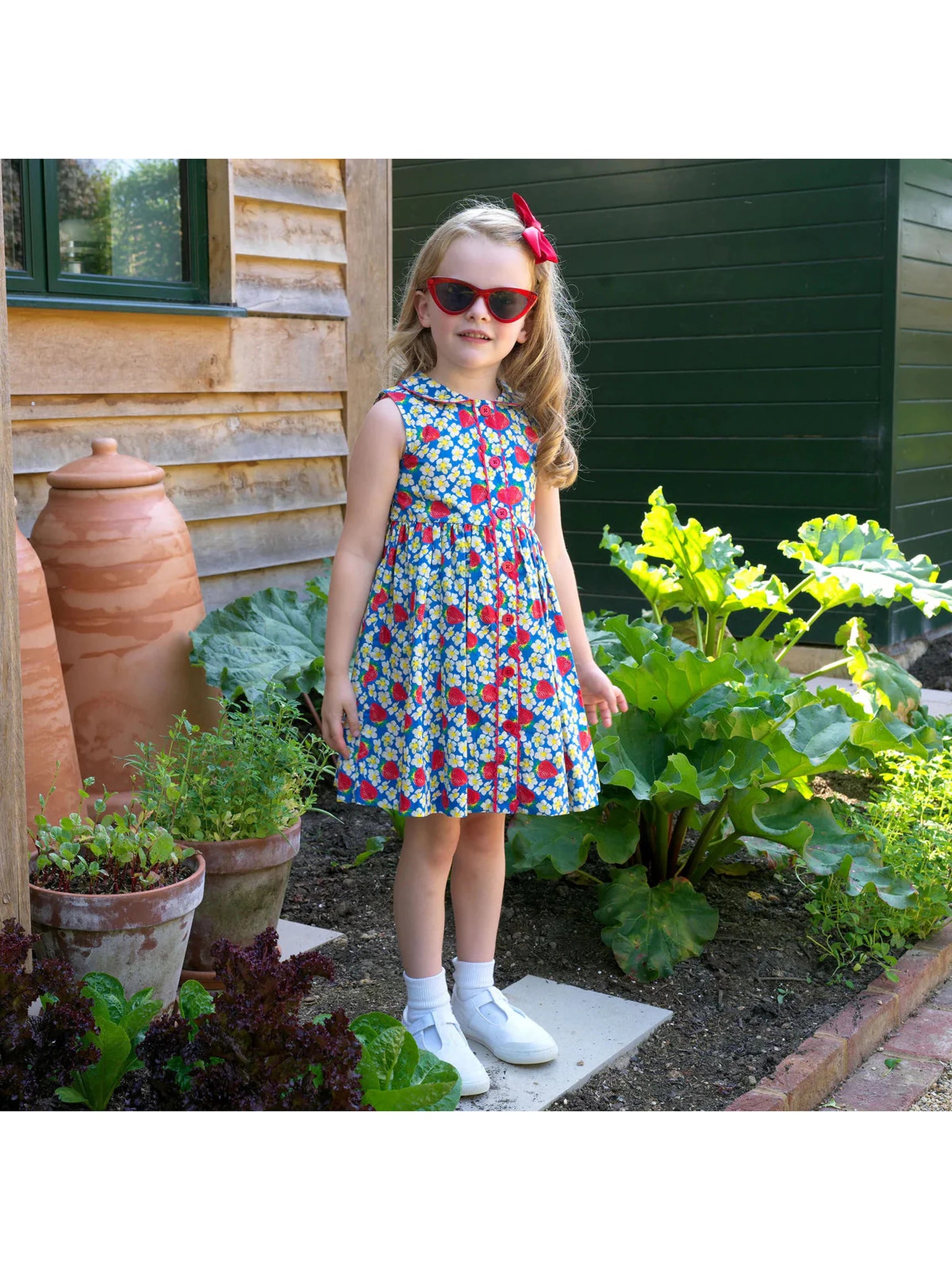 Strawberry Blossom Button Front Dress
