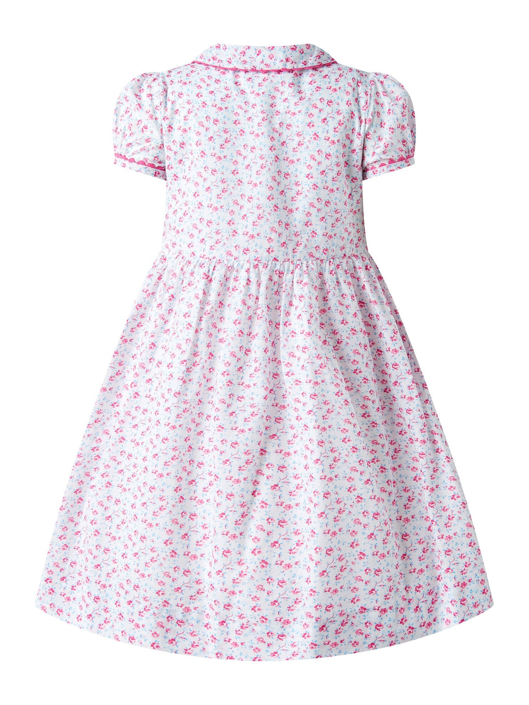 Floral Smocked Button-Front Dress