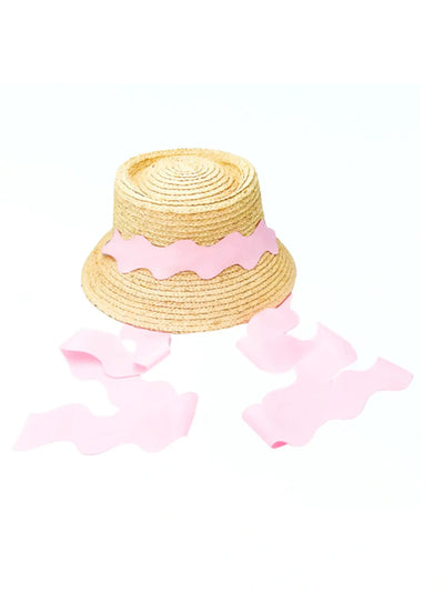 Girls Harbor Hat w/ Scalloped Ribbon