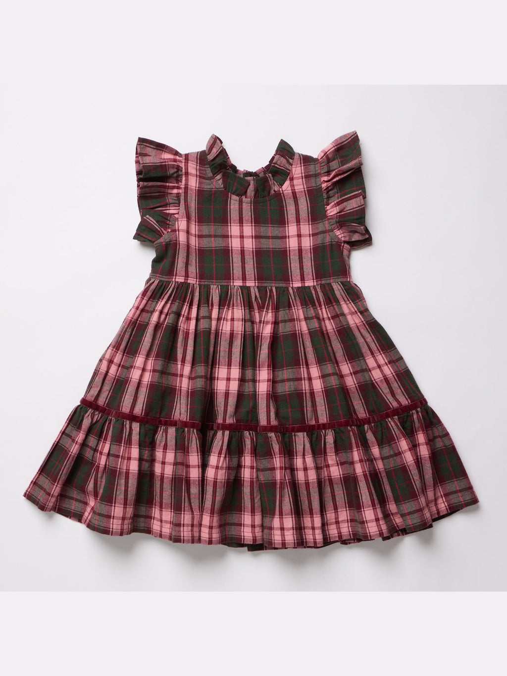 Jennifer Dress - Burgundy Tartan