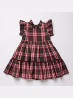 Jennifer Dress - Burgundy Tartan