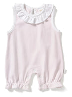 Paty Organic Cotton Striped Bubble with Ruffle Collar