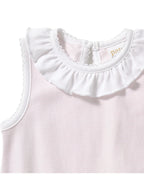 Paty Organic Cotton Striped Bubble with Ruffle Collar