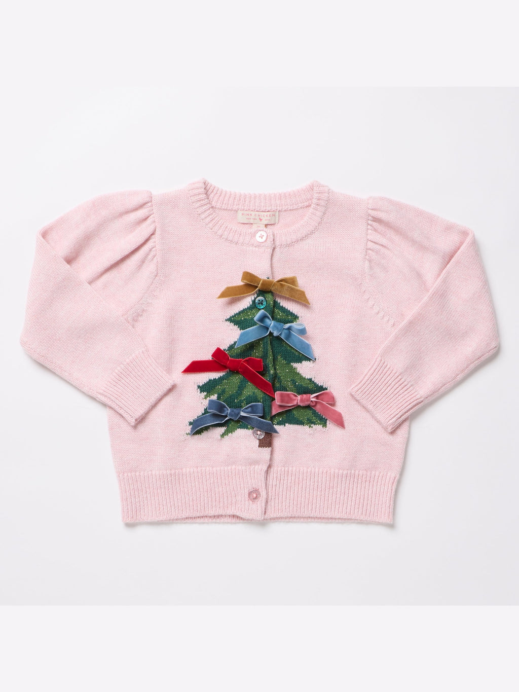 Girls Constance Sweater - Tree Bows