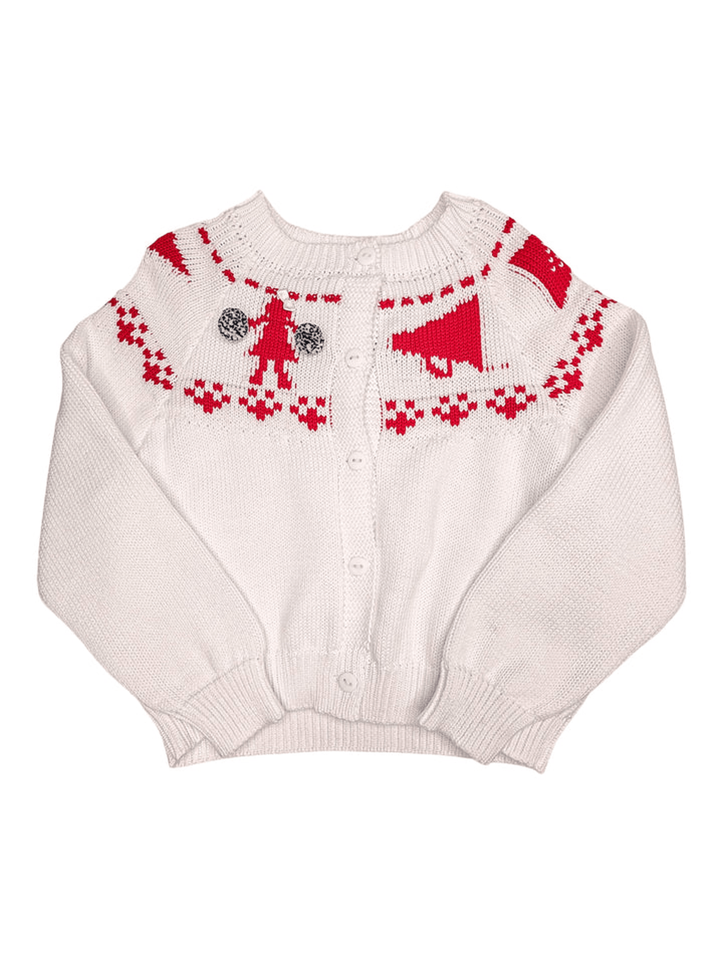 Girls Fair Isle Sweater - Red & Black Cheerleader