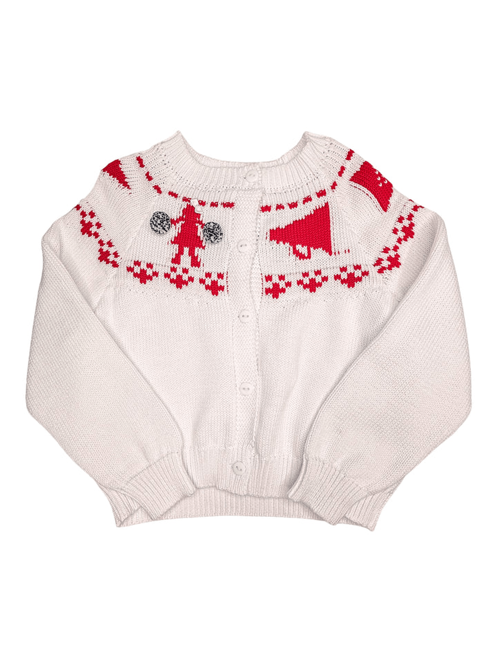 Girls Fair Isle Sweater - Red & Black Cheerleader