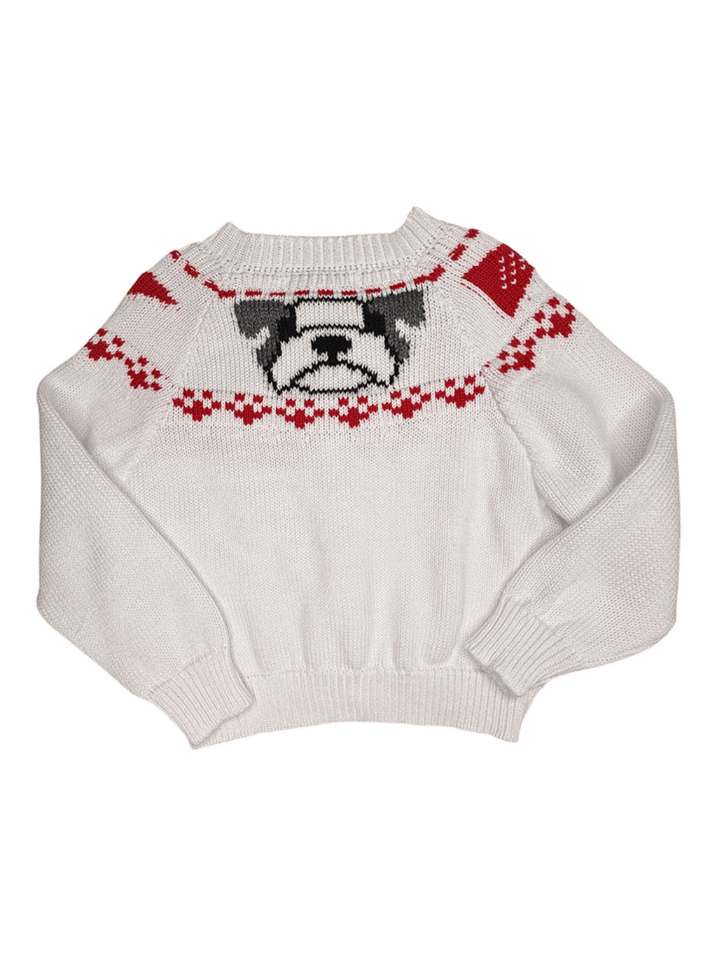 Girls Fair Isle Sweater - Red & Black Cheerleader