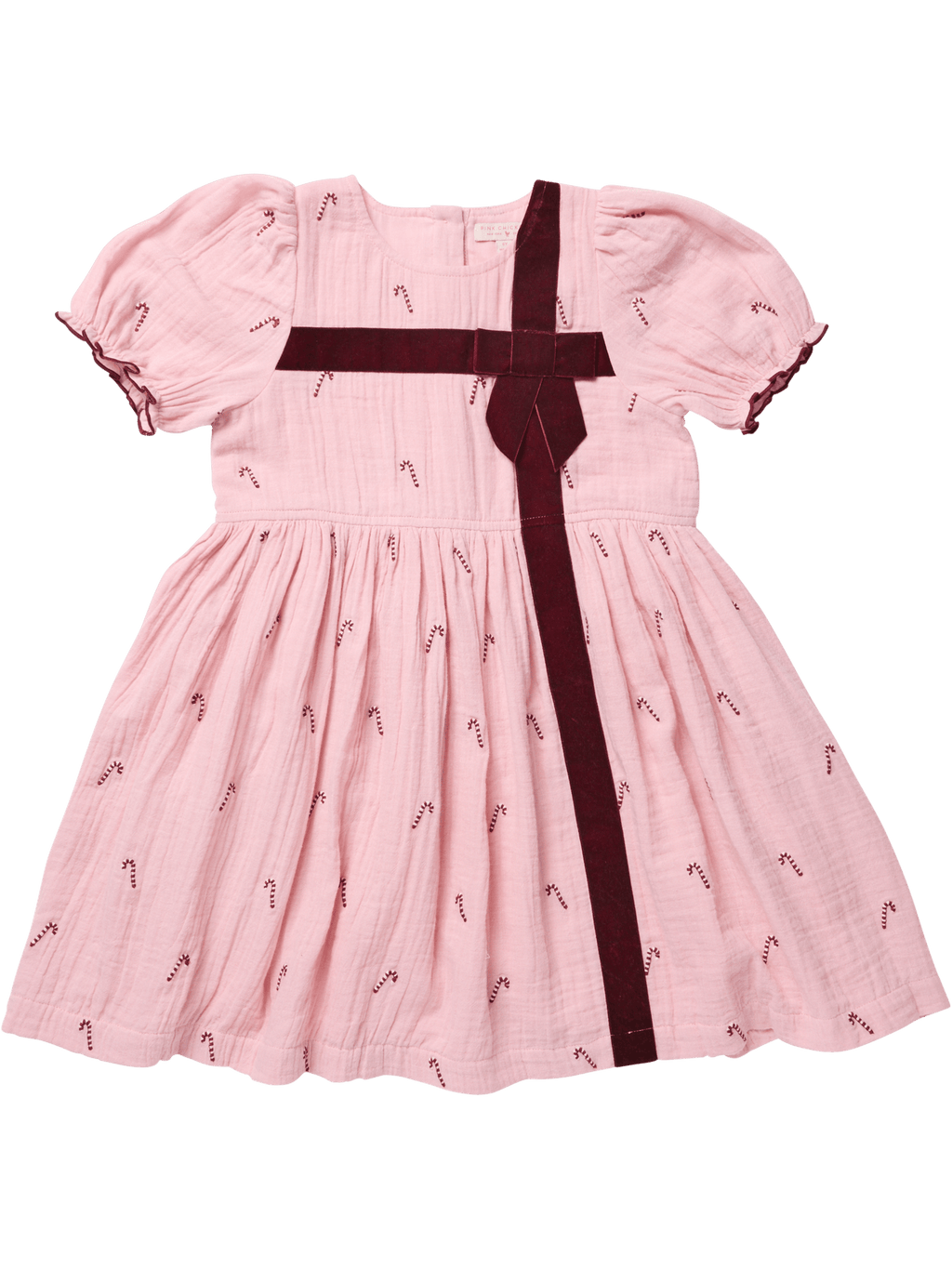 Liliana Dress - Pink Velvet Bow
