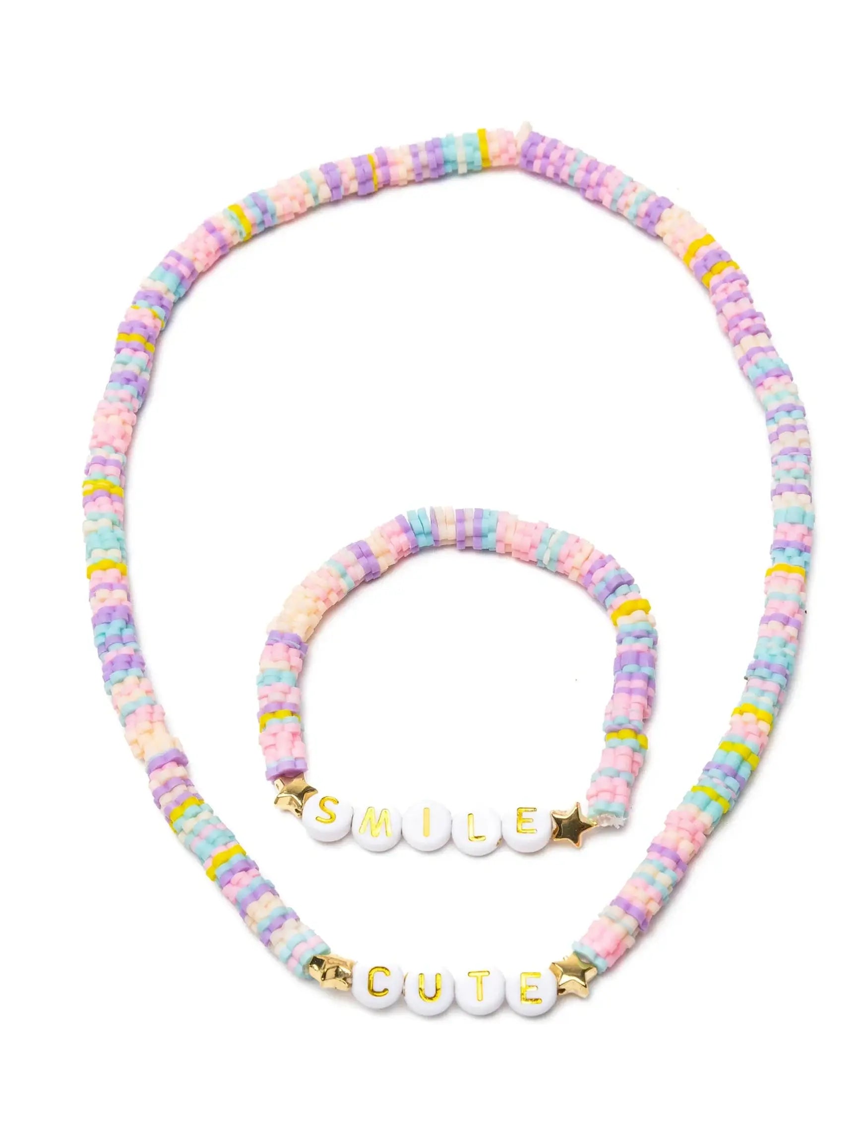 Cute Smile Necklace and Bracelet Set