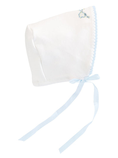 Pretty Bows Embroidered Bonnet - Blue