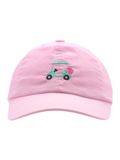 Embroidered Golf Cart Pink Chambray Ball Cap