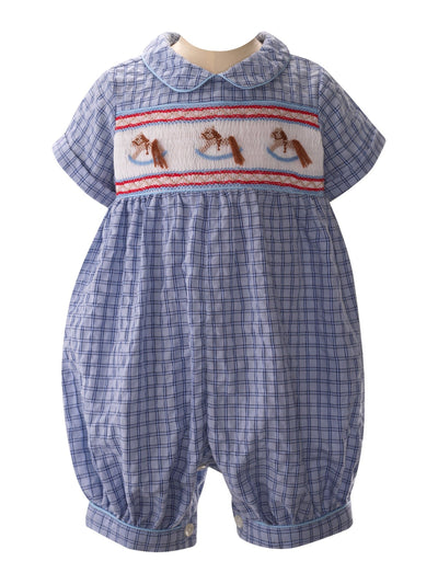 Rocking Horse Smocked Babysuit