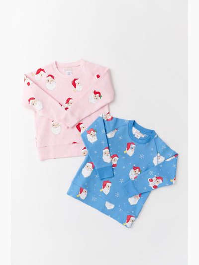 Cassidy Comfy Crewneck-Dear Santa/Beale Street Blue