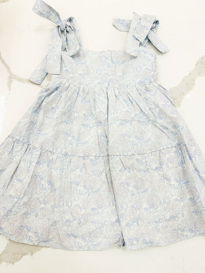 Mini Molly Dress - Blue & Blush Floral