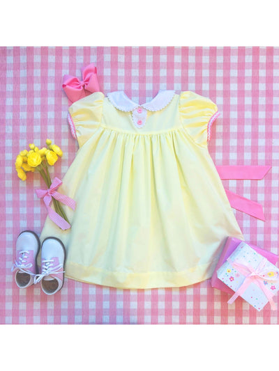 Mary Dal Dress - Bellport Butter Yellow/Sandpearl Pink