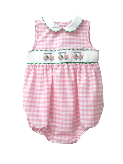 Smocked Pink Gingham Golf Bubble