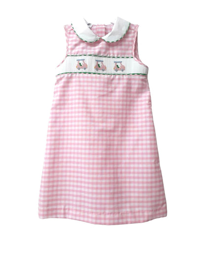 Smocked Pink Gingham Golf Dress