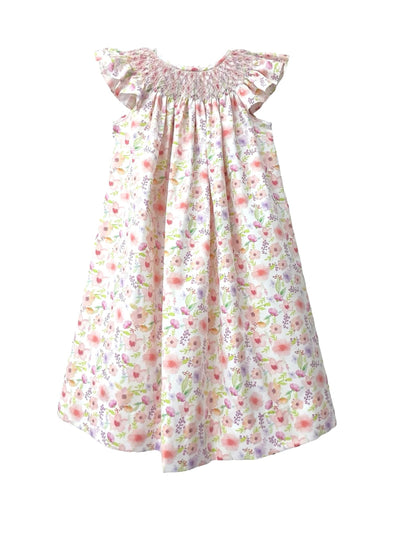 Smocked Floral Bishop Dress