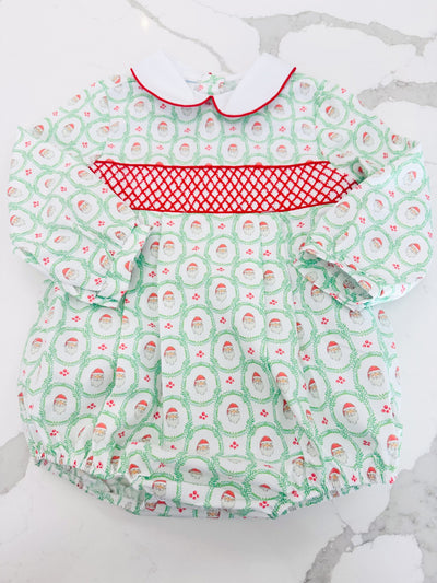 Santa Smocked Boy Bubble