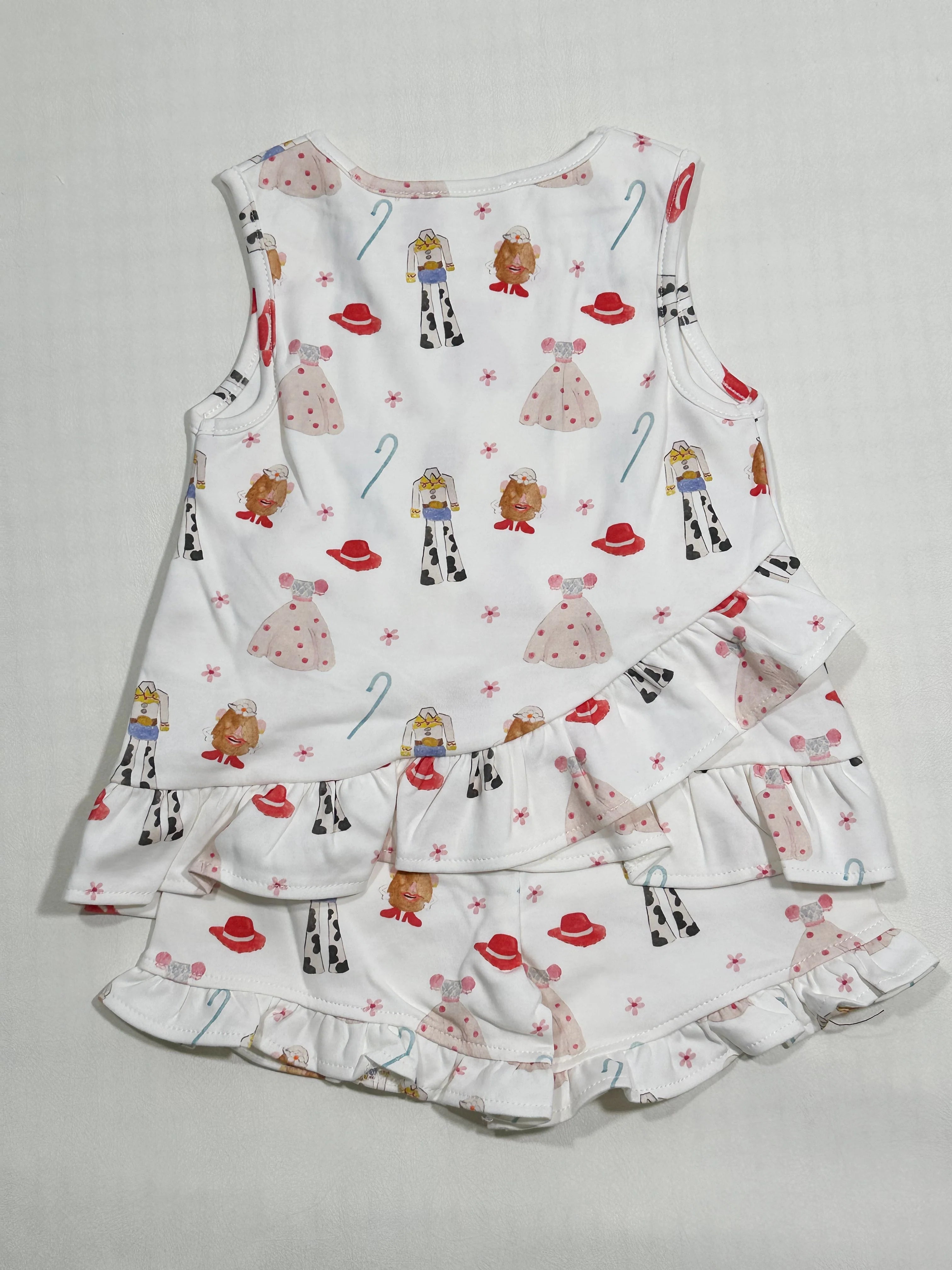 PRE-ORDER Rosie Ruffle Back Top with Sadie Claire Shorts - Sweetheart Corral