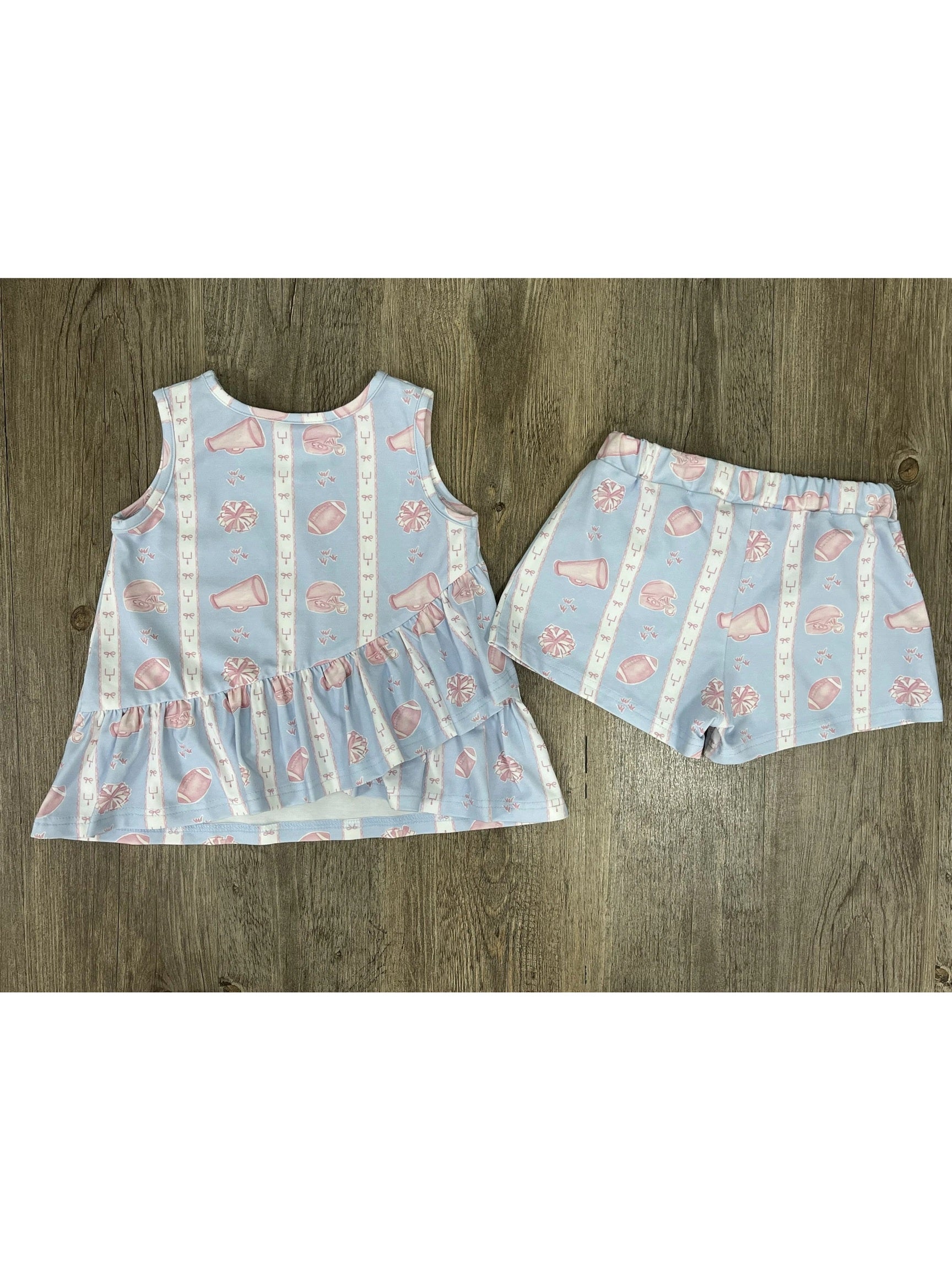 PRE-ORDER Rosie Ruffle Back Top with Susie Shorts - Game Day