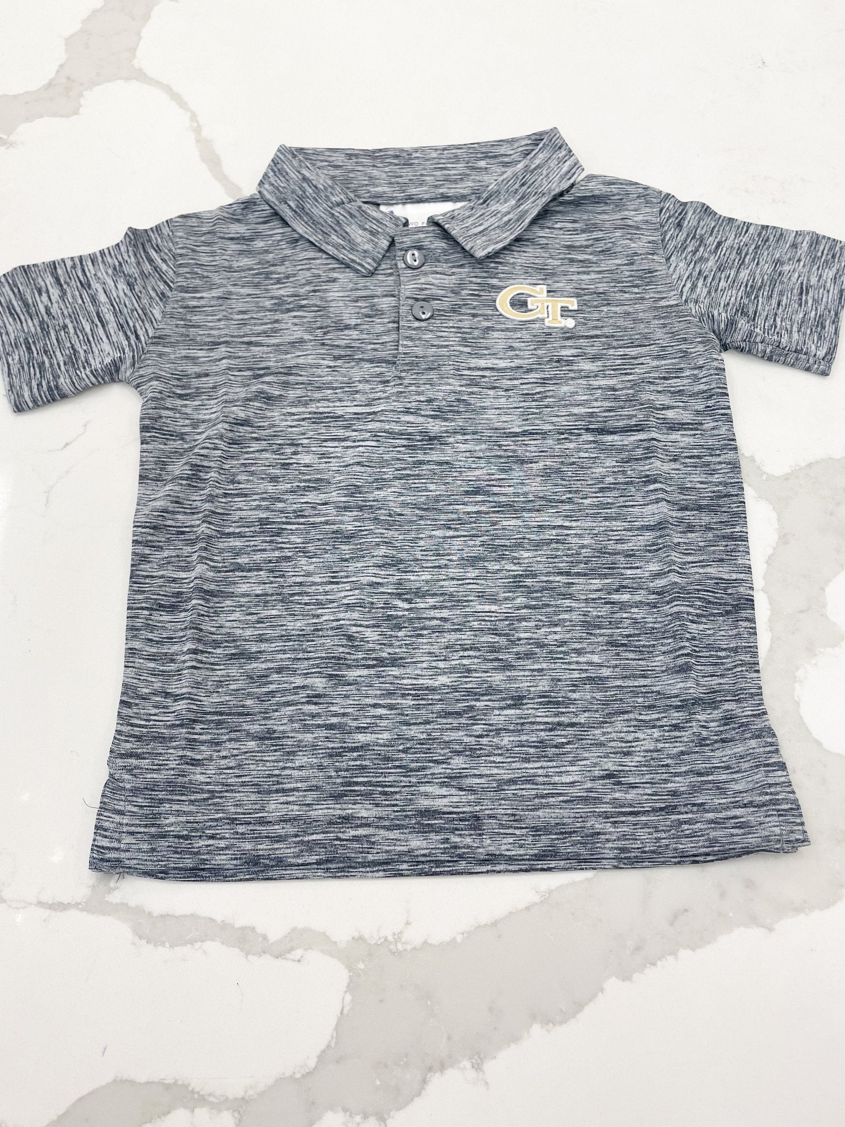 Georgia Tech Space Dye Golf Shirt - Navy
