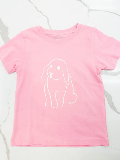 Pink Floppy Ear Bunny S/S T-Shirt