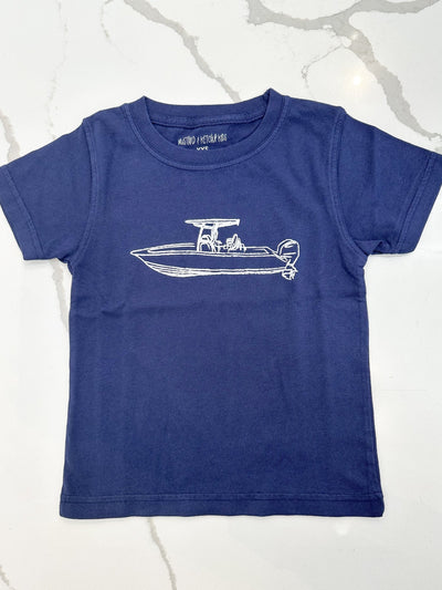 Navy Center Console Boat S/S T-Shirt